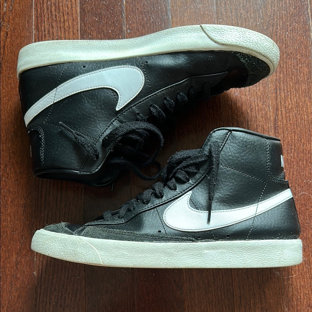 Nike Blazer Mid 77 Vintage Black and White High-Top Sneakers